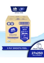 Tisu Tandas Vinda Deluxe Smooth Feel 3 Lapis 27 Gulungan x 250 helai penghantaran percuma